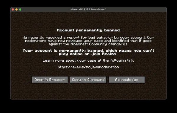 Minecraft - Ban